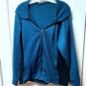 Super Cozy Blue Hoodie Zip Front Jacket with great pockets